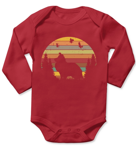 Sheltie Retro Shetland Sheepdog Vintage Long Sleeve Baby One-Piece