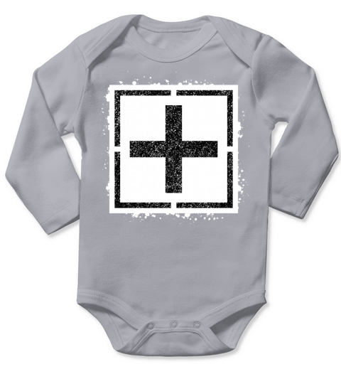 Sponge stencil Cross inside square Long Sleeve Baby One-Piece