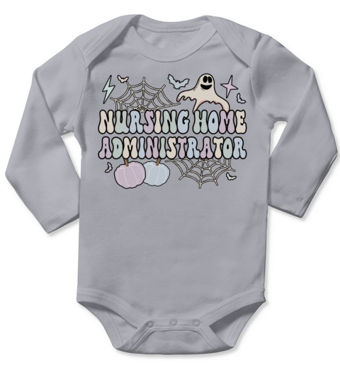 Spooky Nursing Home Administrator Halloween Gifts Long Sleeve Baby One-Piece