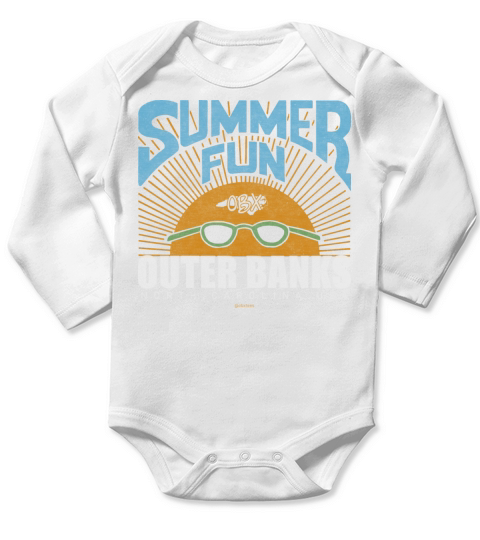 Summer Fun OBX Outer Banks North Carolina Vintage Long Sleeve Baby One-Piece