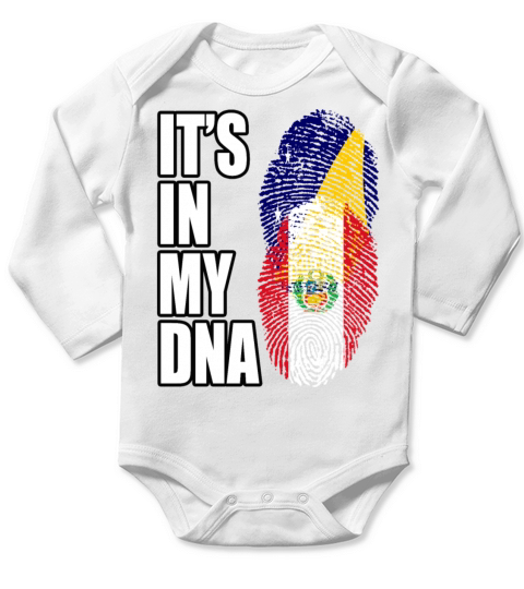 Tokelauan And Peruvian Mix Heritage DNA Flag Long Sleeve Baby One-Piece