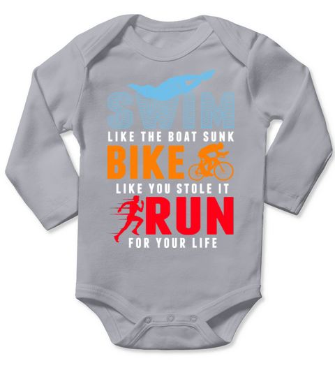 Triathlon Swim Bike Run Sportman Triathletes Long Sleeve Baby One-Piece