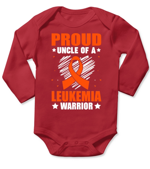 Uncle Leukemia Cancer Awareness Warrior Support Or Long Sleeve Baby One-Piece