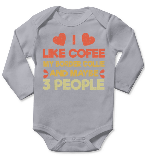 Vintage Pet Dog Like Coffee Love Border Collie Long Sleeve Baby One-Piece