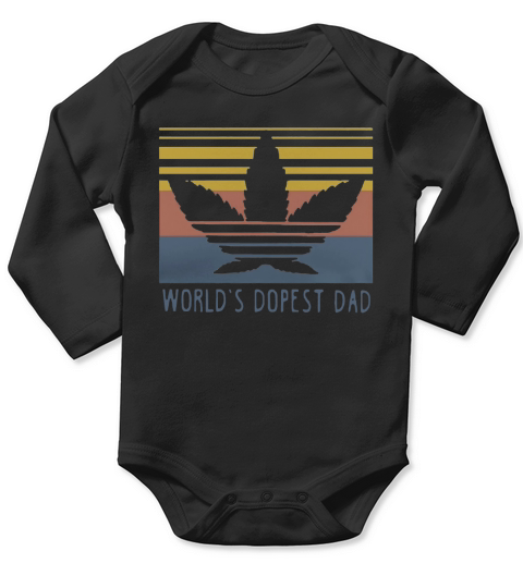 Weed World’s Dopest Dad Vintage shirtc Long Sleeve Baby One-Piece