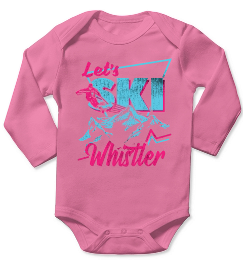 Whistler 80S 90S Retro Ski Vintage Long Sleeve Baby One-Piece