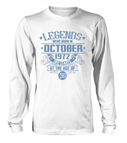 50th Birthday Gifts October 1972 Vintage Long sleeved Unisex