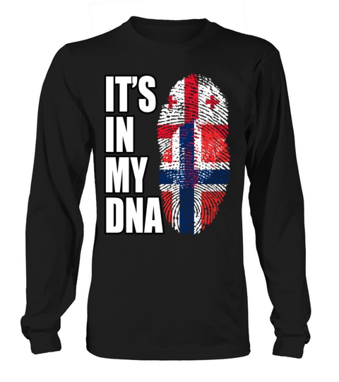 Georgian And Norwegian Mix Heritage DNA Flag Long sleeved Unisex