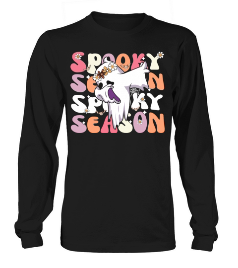 Groovy Halloween Spooky Season Retro Dabbing Ghost Long sleeved Unisex