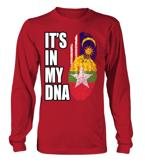 Malaysian And Burmese Mix Heritage DNA Flag Long sleeved Unisex