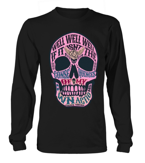 well well consequences meme vintage SKULL HORROR Long sleeved Unisex