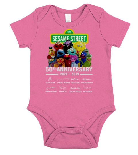 123 Sesame Street 50th anniversary 1969 2019 signatures Muppet shirt Short Sleeve Baby One-Piece