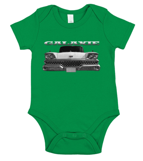 1959 Ford Galaxie Front White Short Sleeve Baby One-Piece