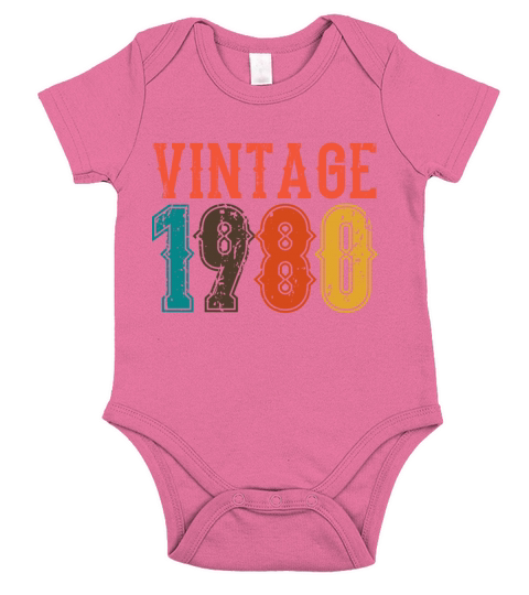 1980 Born Birthday Dad Vintage 1980 Short Sleeve Baby One-Piece