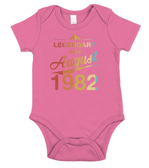 40th Birthday 40 Year Old Born August 1982 Gift Short Sleeve Baby One-Piece