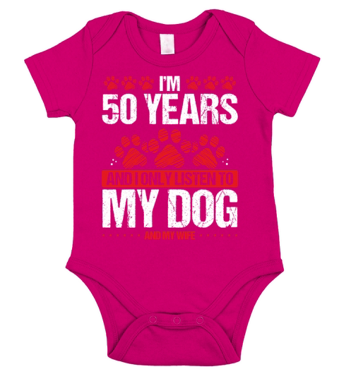 50 Year Old Birthday Dog Dad to my Dog 50 Birthday Short Sleeve Baby One-Piece