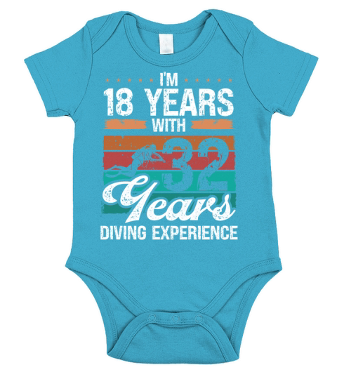 50 Year Old Scuba Diver 32 Years 50th Birthday Short Sleeve Baby One-Piece