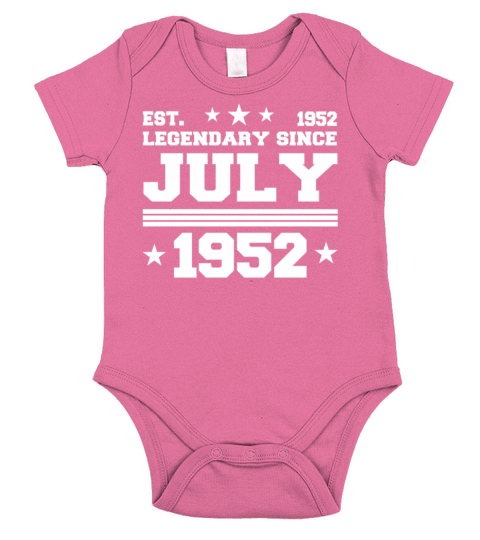 70th birthday July vintage 1952 gift idea Short Sleeve Baby One-Piece