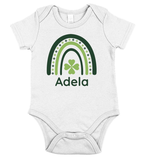 Adela Clover Boho Rainbow Short Sleeve Baby One-Piece