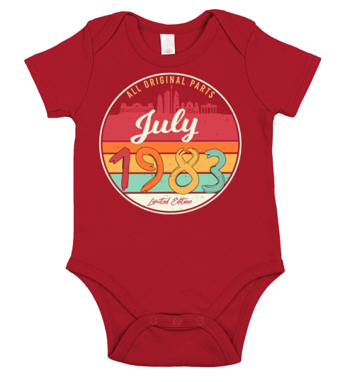 All Original 1983 July Short Sleeve Baby One-Piece