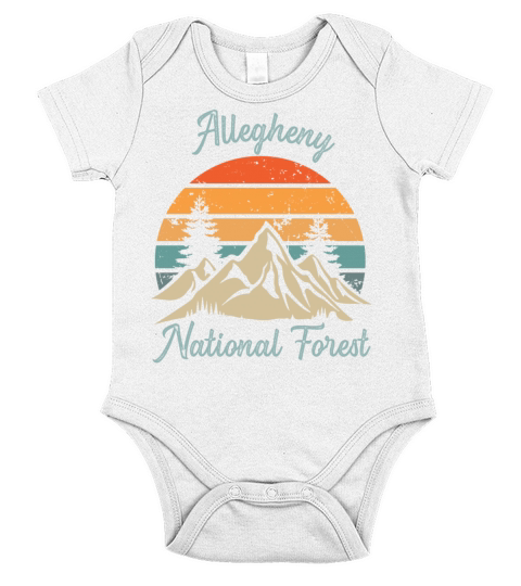 Allegheny National Forest Retro Vintage Mountain S Short Sleeve Baby One-Piece