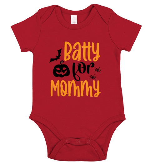 Batty For Mommy Halloween Shirt Short Sleeve Baby One-Piece