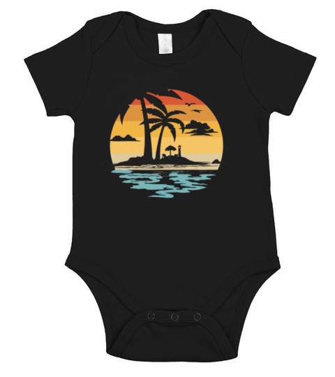 beach with sunrise Short Sleeve Baby One-Piece