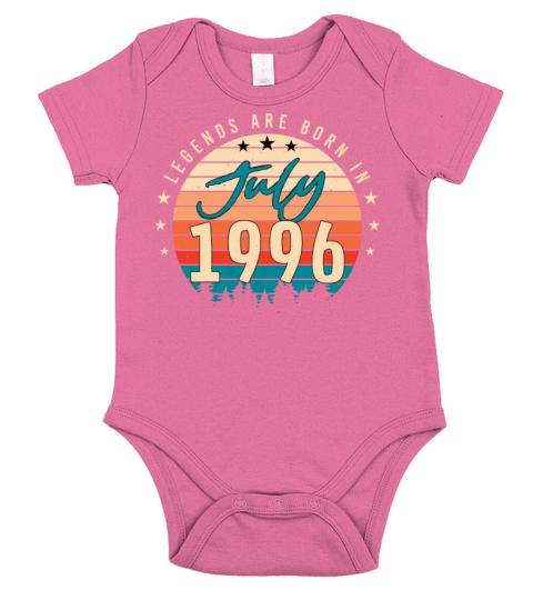 Birth Month July 1996 Short Sleeve Baby One-Piece