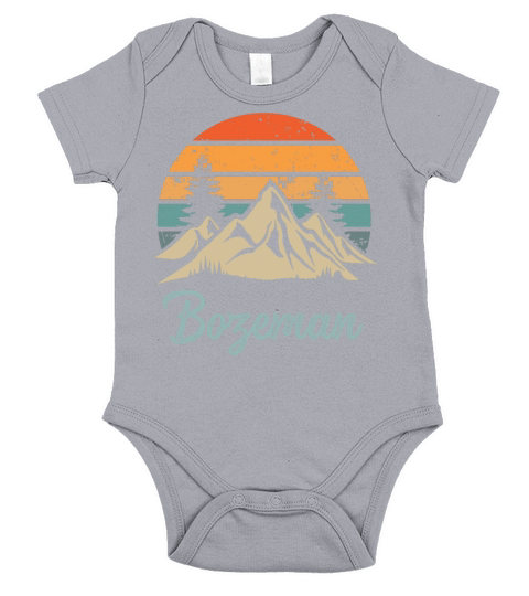 Bozeman Retro Vintage Mountain Sunset Outdoors Wil Short Sleeve Baby One-Piece