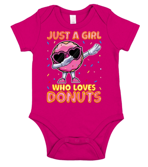 Dabbing Just a Girls Who Loves Donuts - Funny Short Sleeve Baby One-Piece