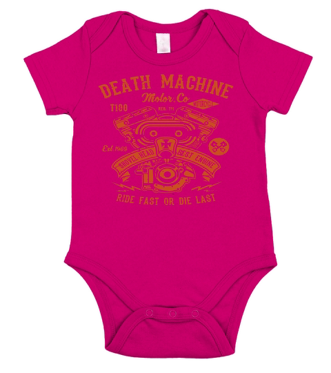 Death Machine Motor Co. Shovelhead Best Engine T-Shirt Short Sleeve Baby One-Piece