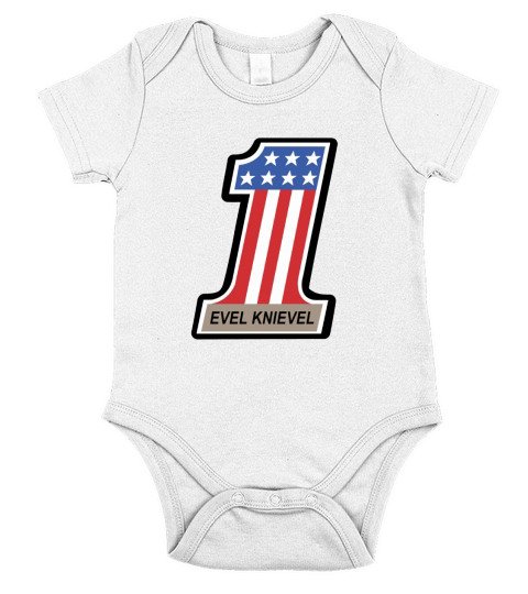 Evel Knievel Logo Short Sleeve Baby One-Piece