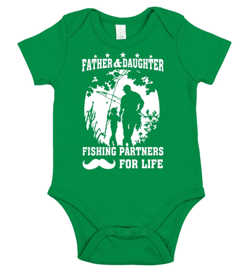 Father And Daughter Fishing Partners For Life Short Sleeve Baby One-Piece