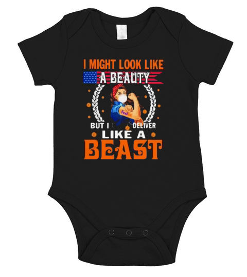 Fedex I might look like a beauty but I deliver like a beast Coronavirus shirtc Short Sleeve Baby One-Piece