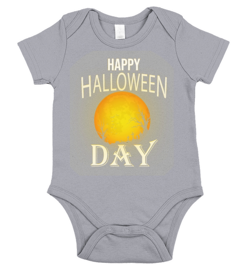 Funny Happy Halloween Day the Moon for Halloween Short Sleeve Baby One-Piece