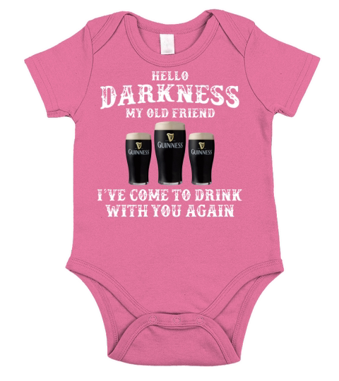 Guinness Beer Hello darkness my old friend ive come to drink Short Sleeve Baby One-Piece