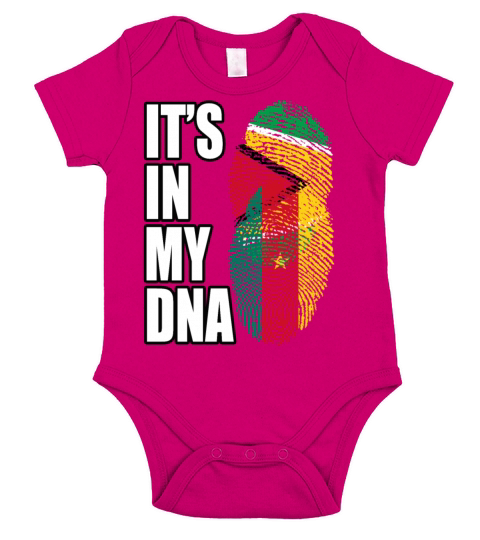 Guyanese And Cameroonian Mix Heritage DNA Flag Short Sleeve Baby One-Piece