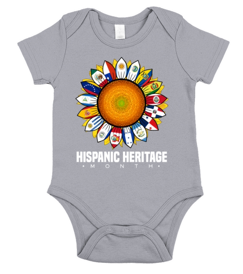 Hispanic Heritage Month Spanish Countries Flags Short Sleeve Baby One-Piece