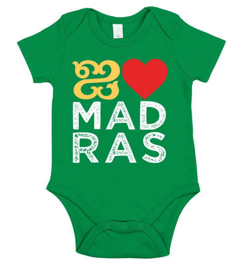 I love Madras Chennai Tamil Language Quote Short Sleeve Baby One-Piece