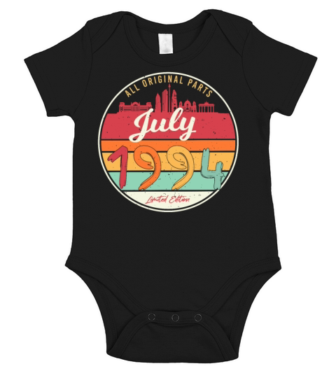 July 1994 Birthday Greeting Short Sleeve Baby One-Piece