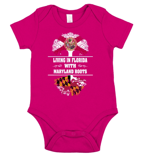 LIVING IN FLORIDA WITH MARYLAND ROOTS Short Sleeve Baby One-Piece