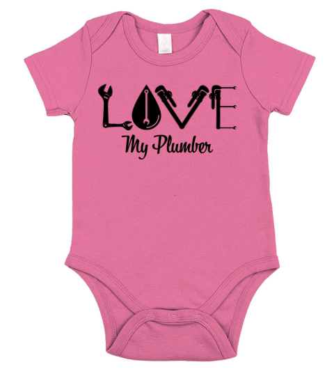 Love My Plumber Funny Wife Saying About Husband Short Sleeve Baby One-Piece