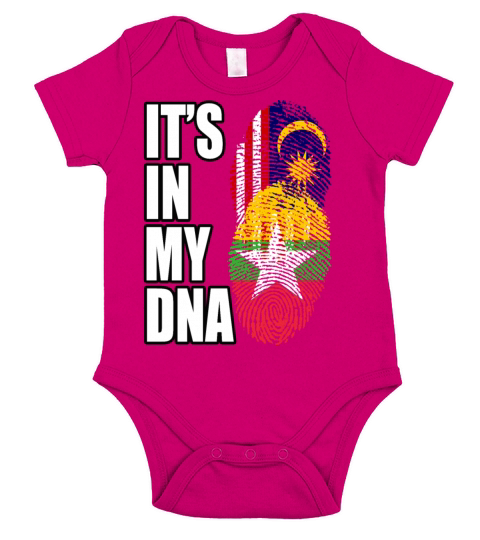 Malaysian And Burmese Mix Heritage DNA Flag Short Sleeve Baby One-Piece
