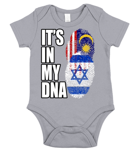 Malaysian And Israeli Mix Heritage DNA Flag Short Sleeve Baby One-Piece