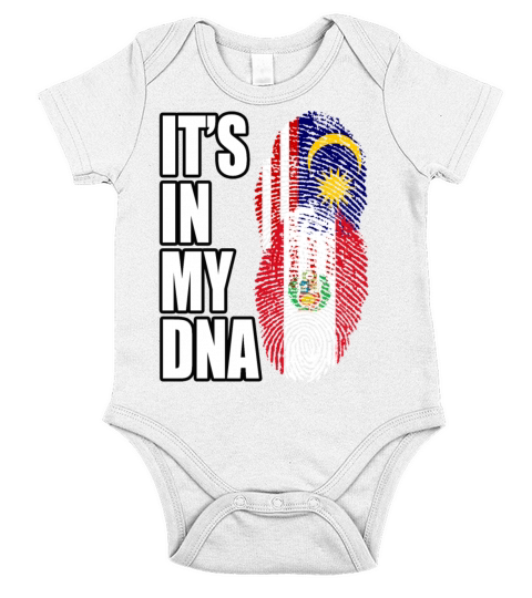 Malaysian And Peruvian Mix Heritage DNA Flag Short Sleeve Baby One-Piece