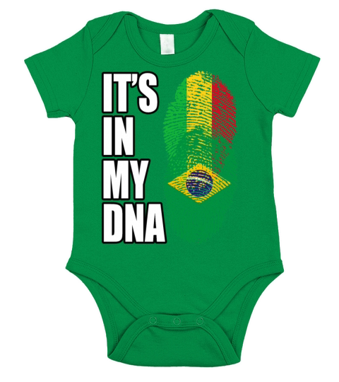 Malian And Brazilian Mix Heritage DNA Flag Short Sleeve Baby One-Piece