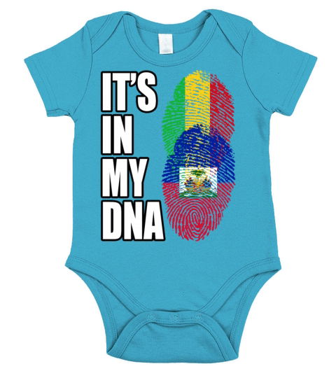 Malian And Haitian Mix Heritage DNA Flag Short Sleeve Baby One-Piece
