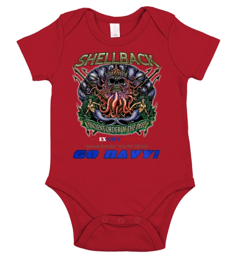 Mr Ex Navy Shellback Go Navy Short Sleeve Baby One-Piece
