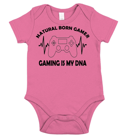Natural Born Gamer Gaming Is My Dna Short Sleeve Baby One-Piece