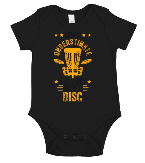 Old Guy Disc Golf Vintage Ultimate Frisbee Short Sleeve Baby One-Piece